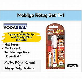 Mobilya Rötuş Kalemi + Ahlap Dolgusu Maun