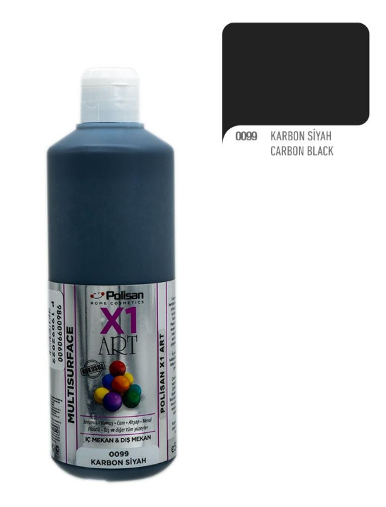 X1 ART MULTISURFACE KARBON SIYAH 500 ML