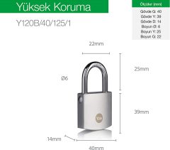 40 mm DMU Krom Kaplamalı Asma Kilit