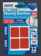 Hazır Kesilmiş Montaj Bandı 12 Ad Şeffaf