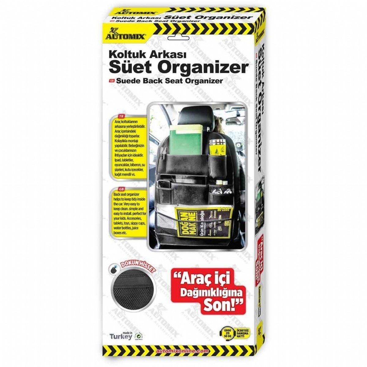 Süet Oto Organizeri Siyah