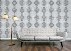 Damask Siyah Duvar Kağıdı