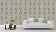 Damask Kahverengi Duvar Kağıdı