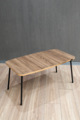 Roma Metal Ayaklı Orta Sehpa – Ceviz / Gold