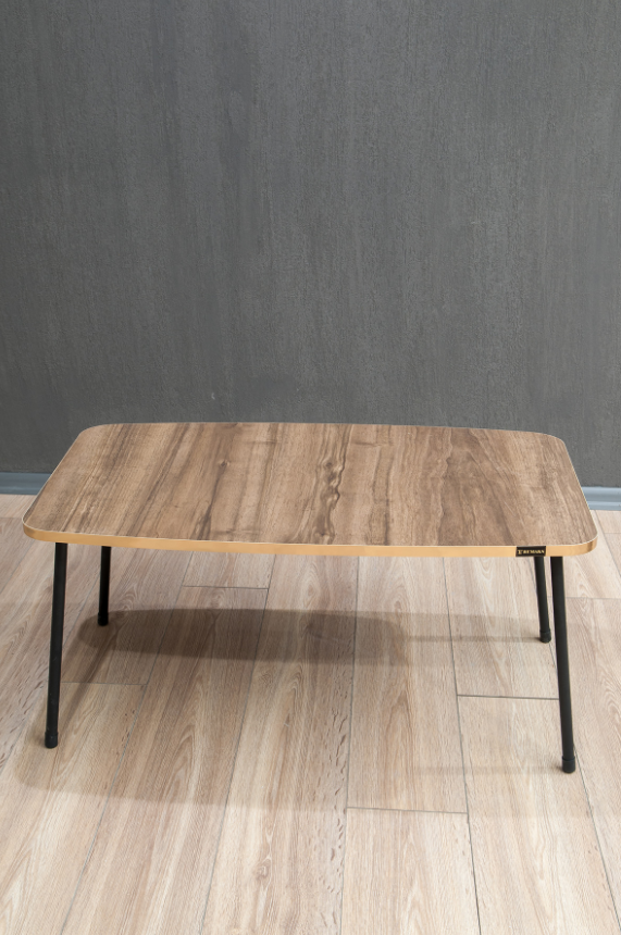 Roma Metal Ayaklı Orta Sehpa – Ceviz / Gold