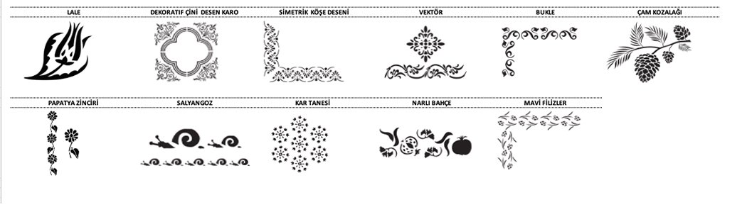 X1 Art Stencil Smetrik Köşe