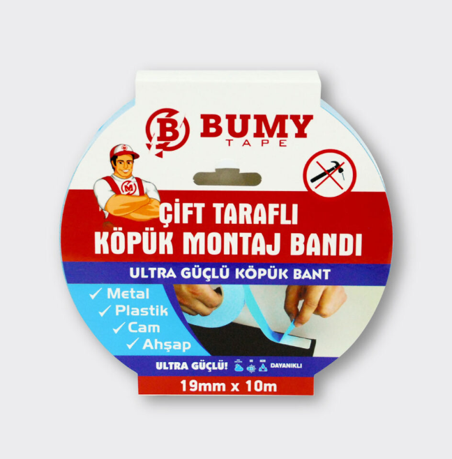 Çift Taraflı Köpük Montaj Bandı 19mm x 10m