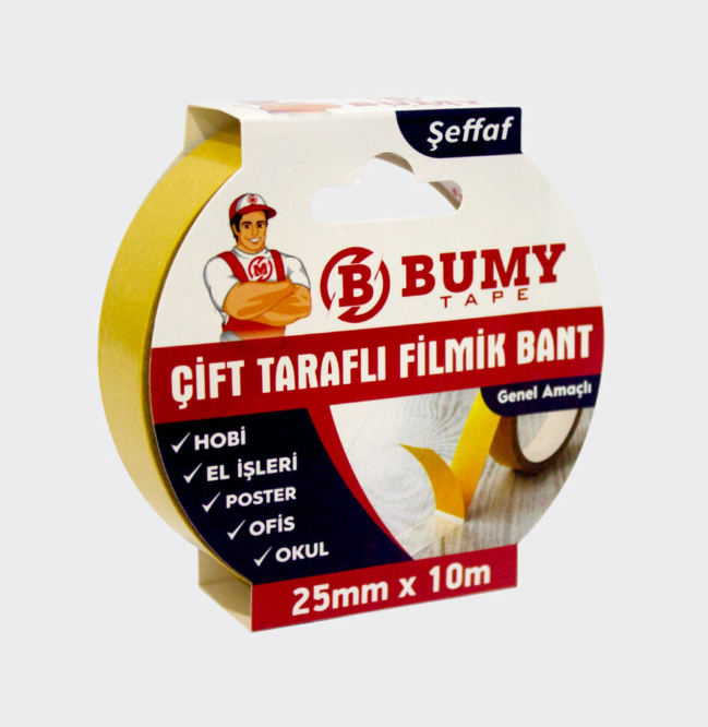 Çift Taraflı Filmik Bant 25mm x 10m
