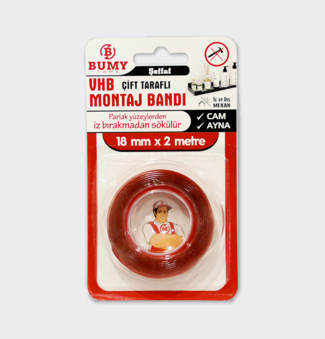 VHB Çift Taraflı Montaj Bandı 18mm x 2m
