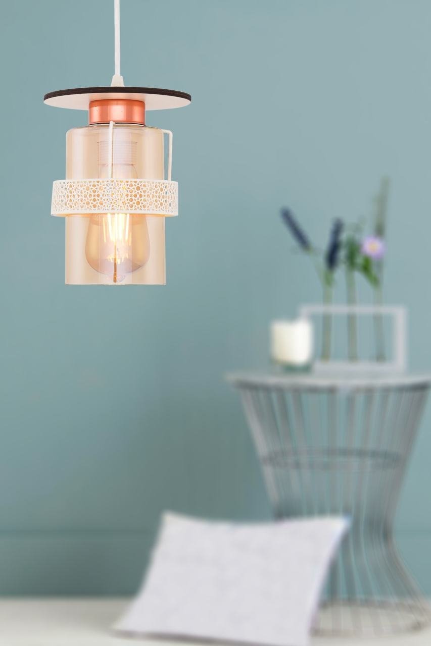 Ateş Tekli Beyaz Avize