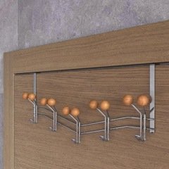 Kapı Askısı Metal+Ahşap Mat Siyah