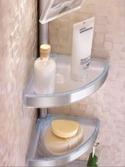 Aynalı Banyo Köşe Seti Şampuanlık Şeffaf