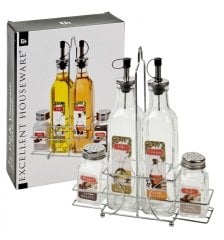 Cam Baharatrlık Set Metal Standlı