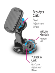 AUTOMİX VANTUZLU MANYETİK TELEFON TUTUCU