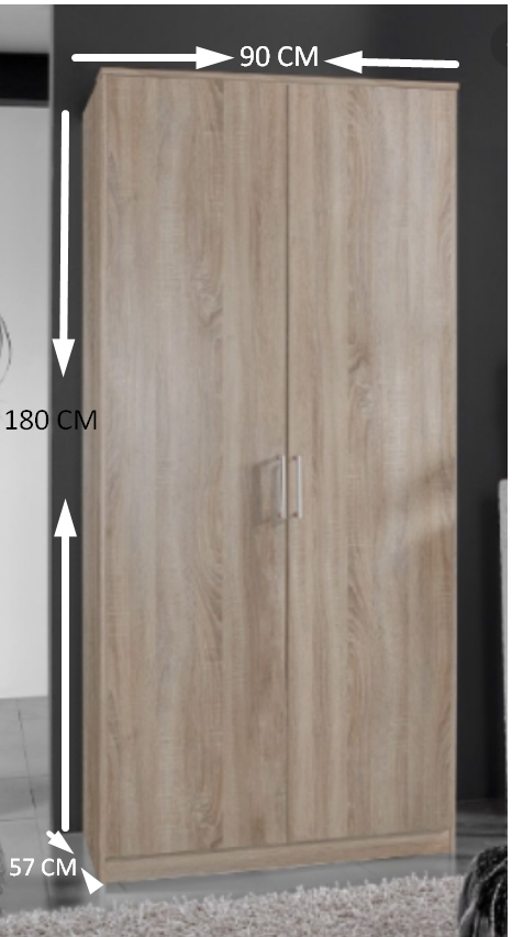 2 Kapılı Elbise Dolabı Meşe
