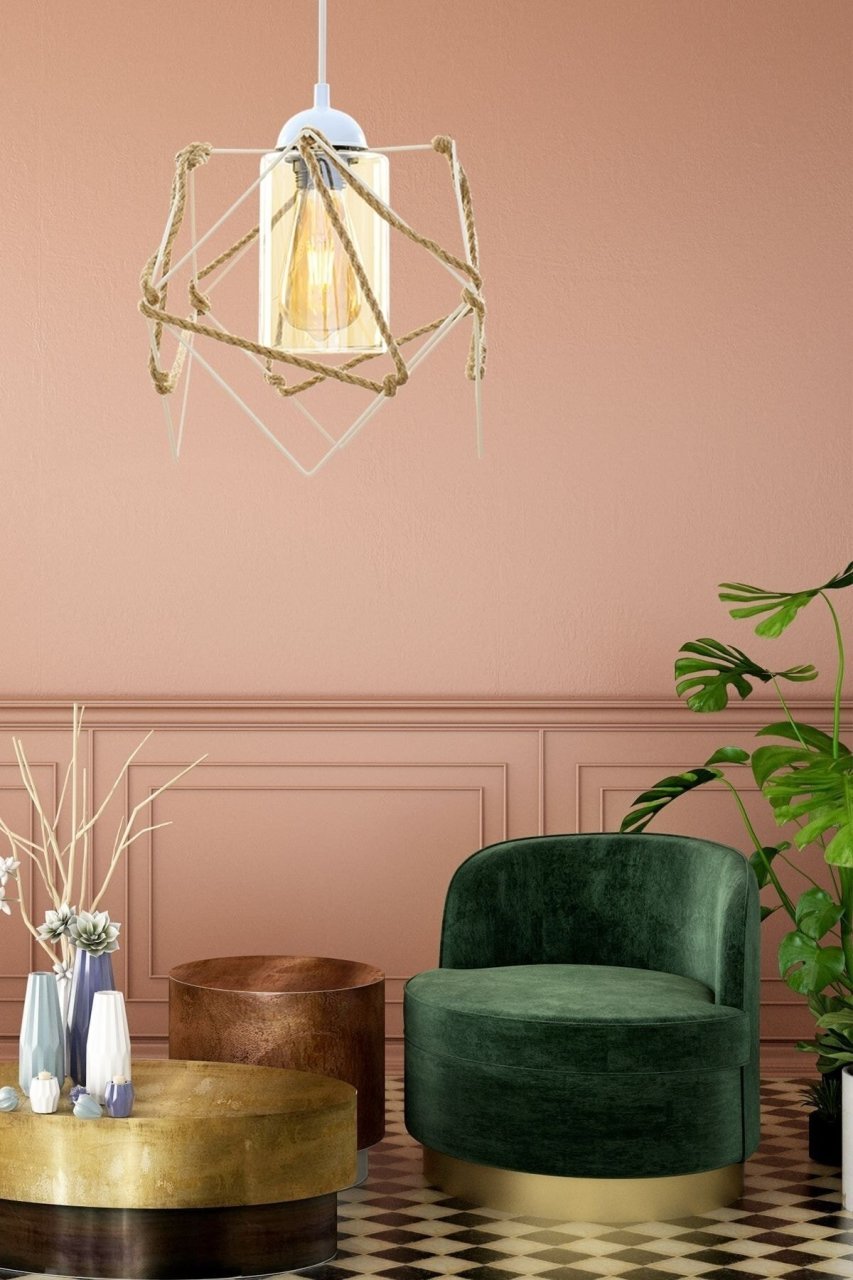 Lasi Tekli Beyaz Camlı Sarkıt