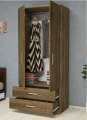 2 Kapılı 2 Çekmeceli Elbise Dolabı Ceviz