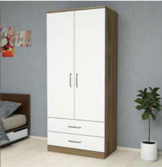 2 Kapılı 2 Çekmeceli Elbise Dolabı Beyaz
