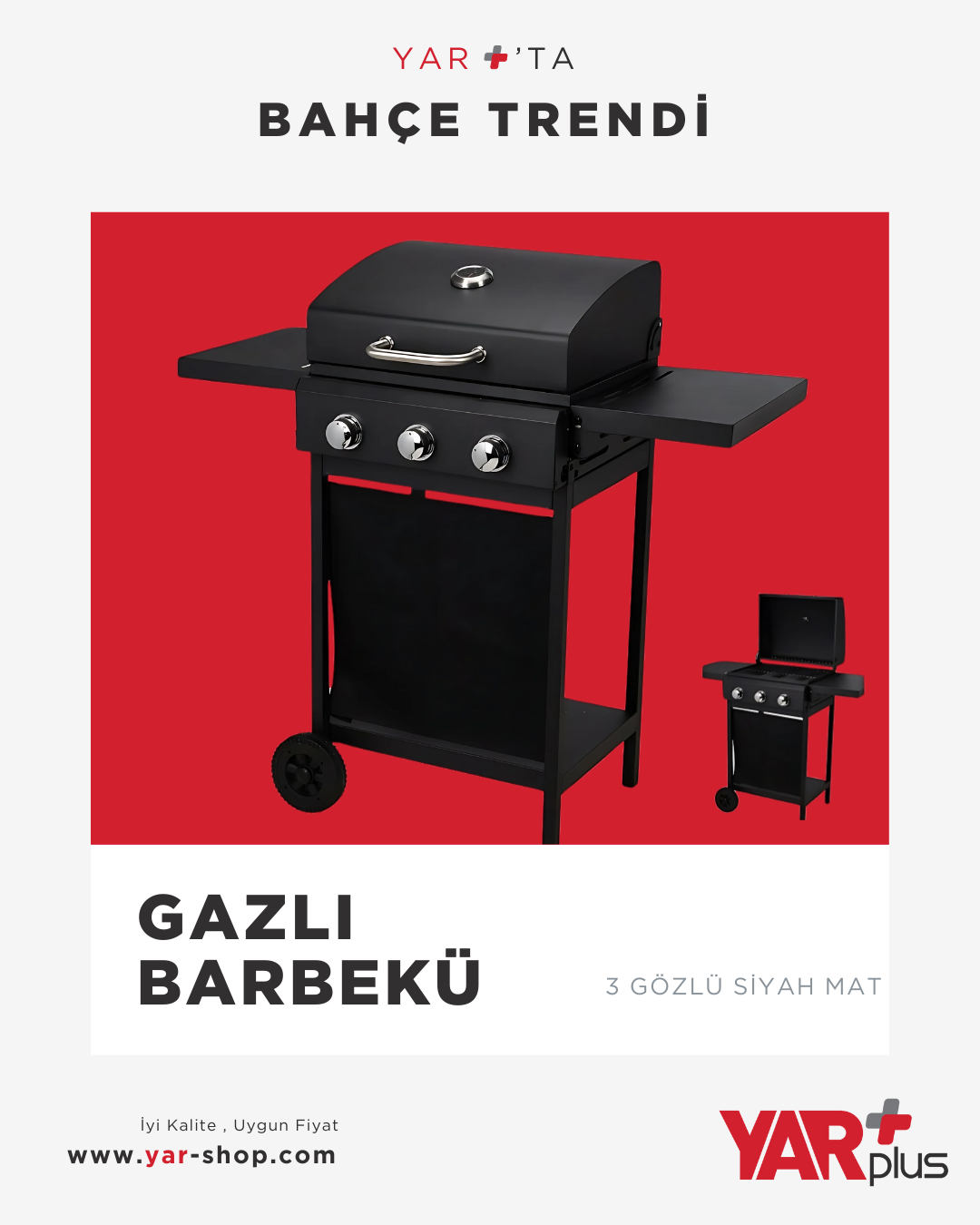 Gazlı Barbekü 3 Gözlü