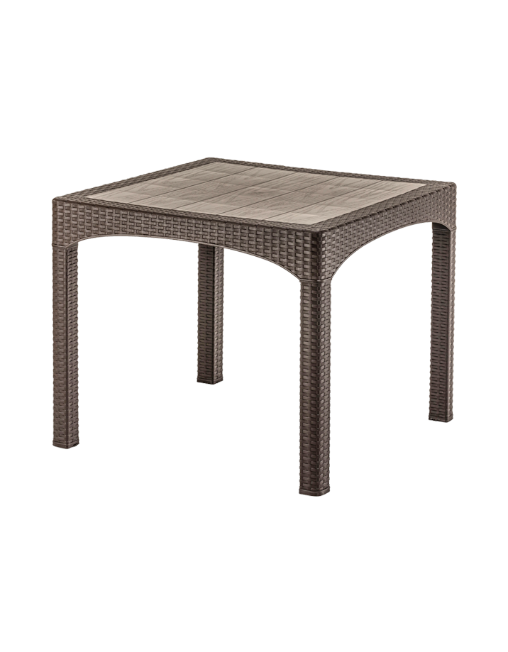 Rattan Kare Masa Camsız 90*90