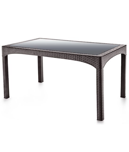 Rattan Masa Camlı 150*90 Kahve