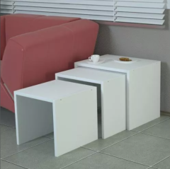 3'Lü Zigon Sehpa Beyaz