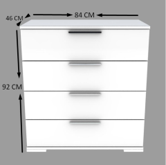 4 Çekmeceli Şifonyer Beyaz