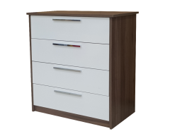 4 Çekmeceli Şifonyer Ceviz+Beyaz