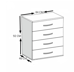 4 Çekmeceli Şifonyer Ceviz