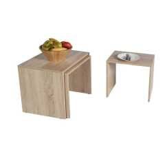 3'Lü Zigon Sehpa Meşe