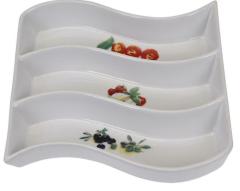 Akdeniz Tasarım 3 Bölmeli Seramik Servis Tabağı