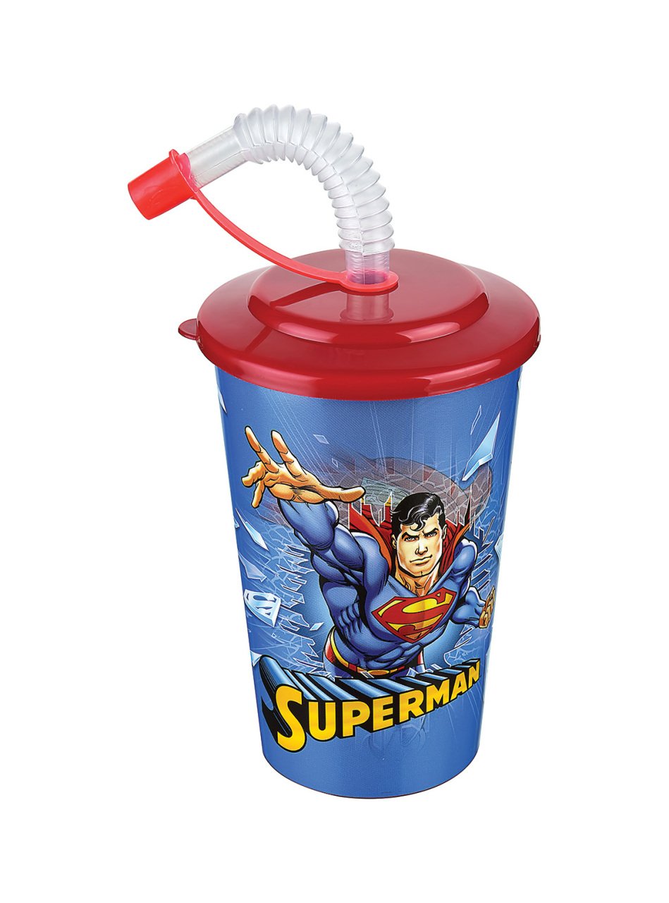 Superman Kapaklı Pipetli Bardak