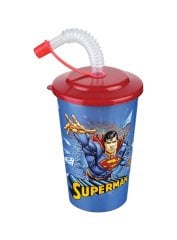 Superman Kapaklı Pipetli Bardak