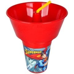 Superman Mısır Kovalı Pipetli Bardak