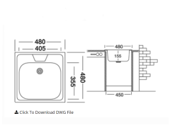 Tek Göz Kare Eviye 48*48cm