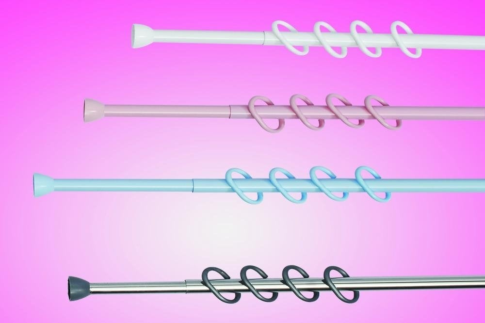 Yaylı Banyo Perde Borusu 220cm Beyaz