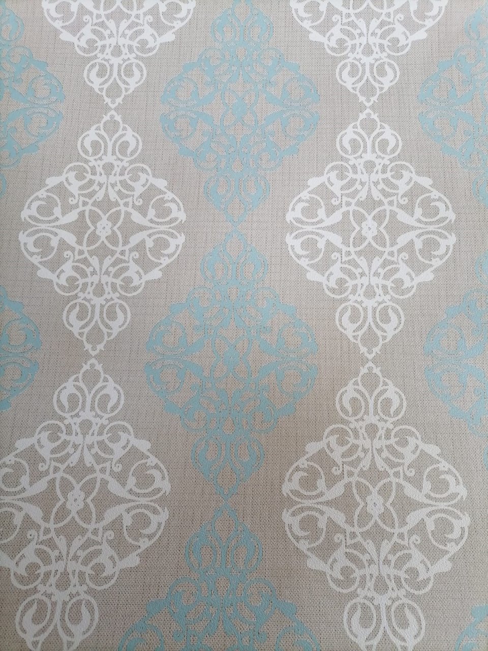 Embos 4 Damask Turkuaz Duvar Kağıdı