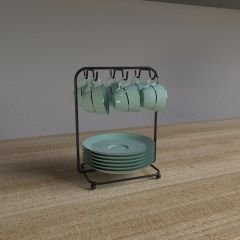 6LI FİNCAN STANDI SİYAH