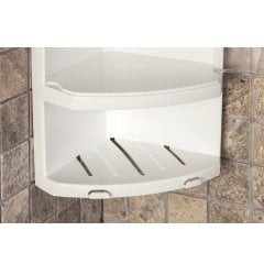 Banyo Köşe Rafı Kapaklı Şeffaf