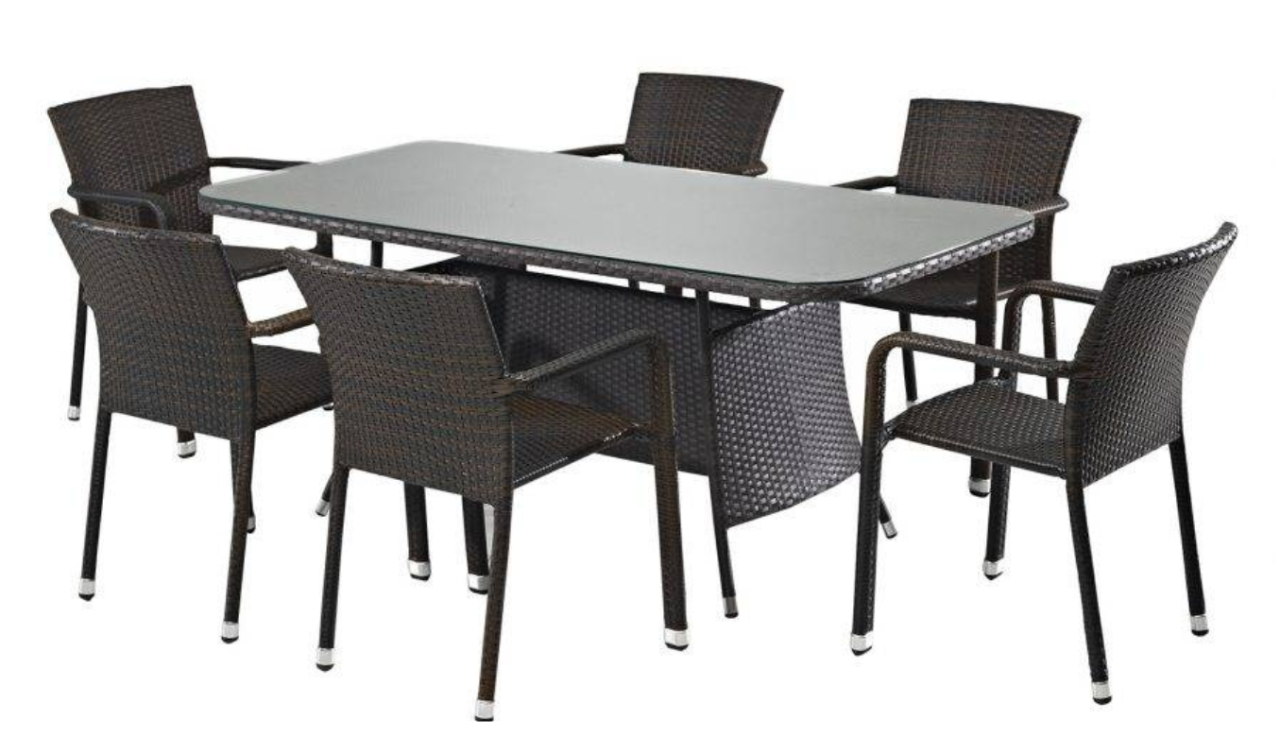 6 Sandalyeli Rattan Bahçe Seti