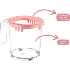 1600 ml Kapaklı Mikser Kabı