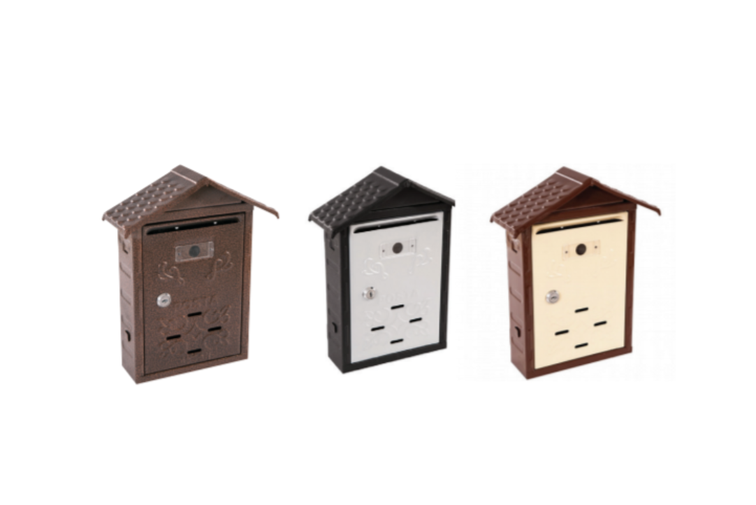 Çatılı Desenli Posta Kutusu Kahve-Krem