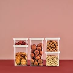 2100 ml Düz Desenli Dikdörtgen Saklama Kabı