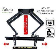 Çift Kollu Hareketli Tv  Askı Aparatı 40'' - 55''
